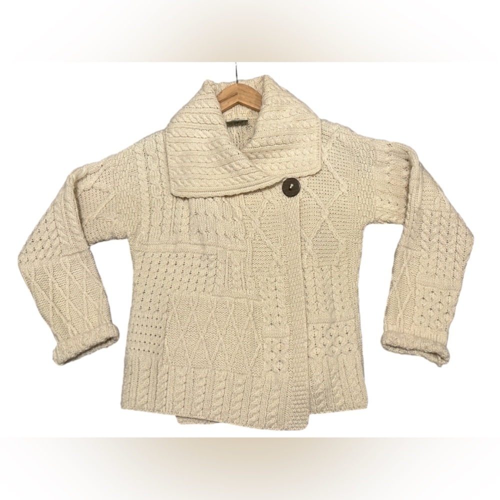 Carraig Donn Sweater Womens Off White 100% Merino Wool Size Medium - Picture 4 of 6